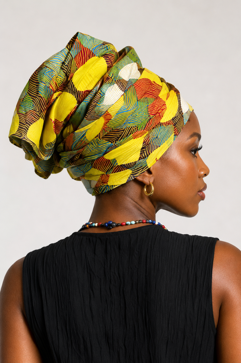 Yellow Sunrise African Print Head Wrap