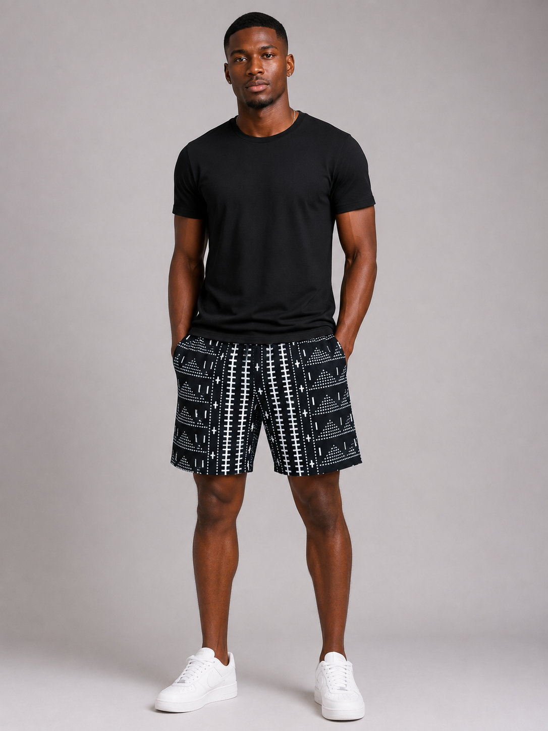 Kente Noir Men's African Print Shorts
