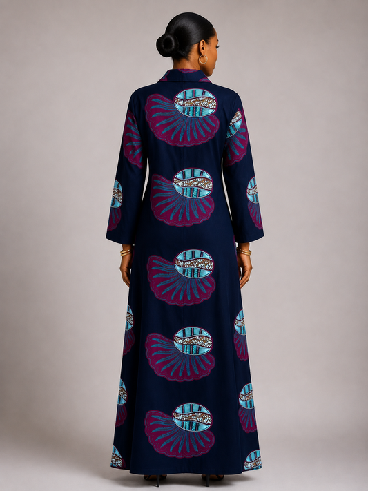 Amara Midnight African Print Dress