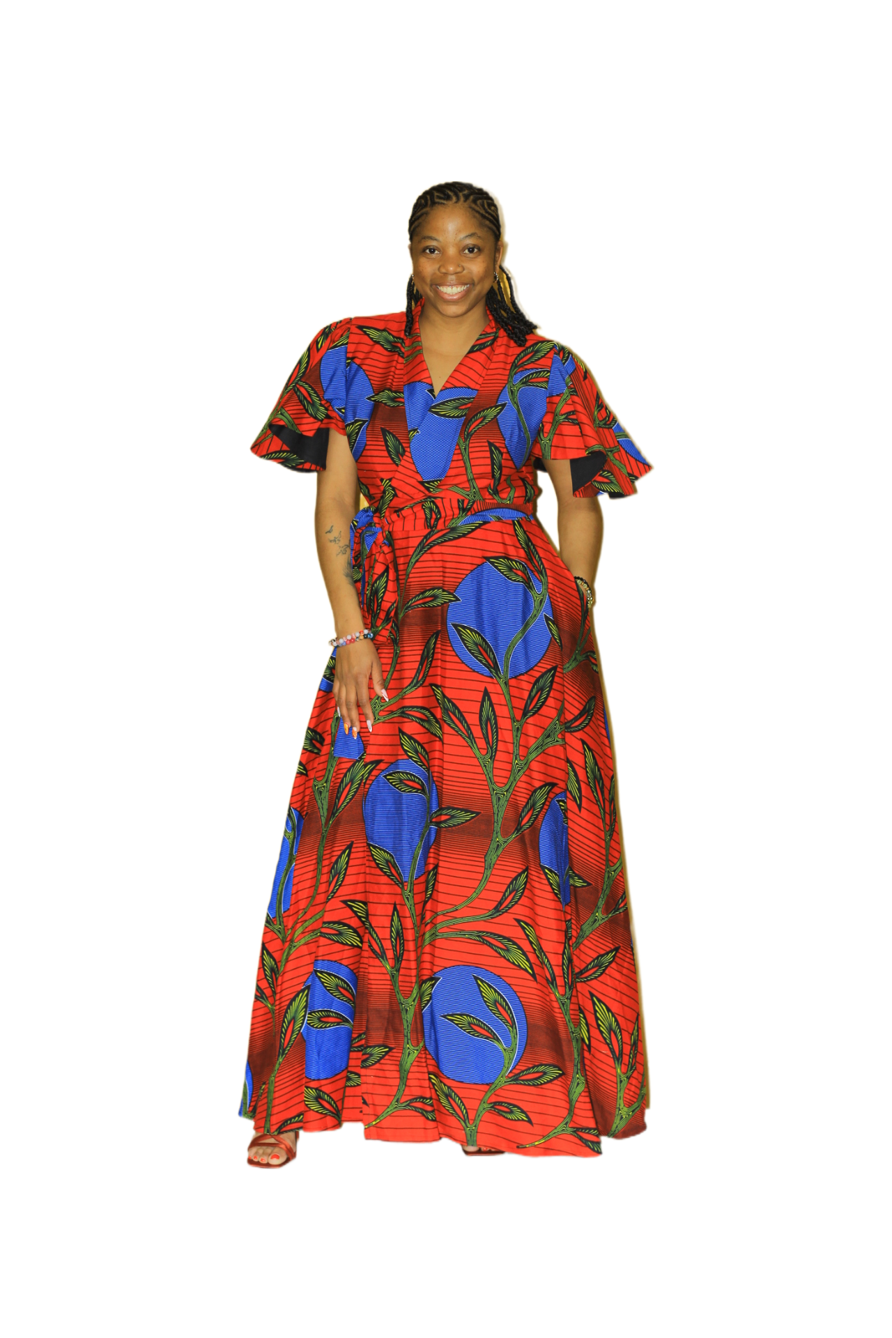Ladies Long Wrap Dress