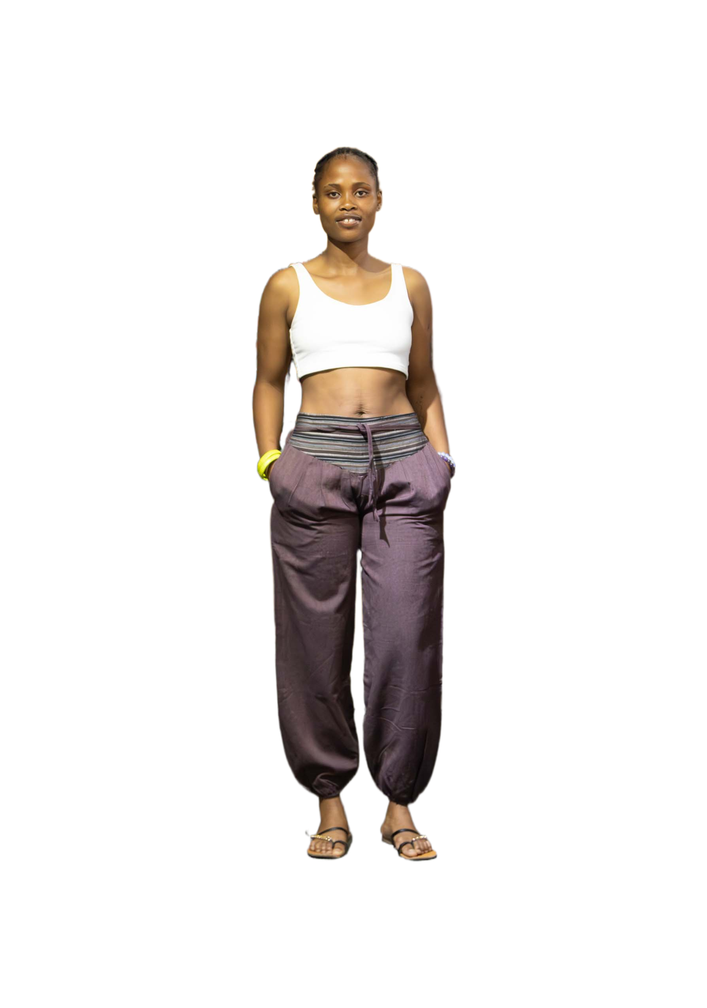 Cool & Comfy Harem Pants with Striped Waistband