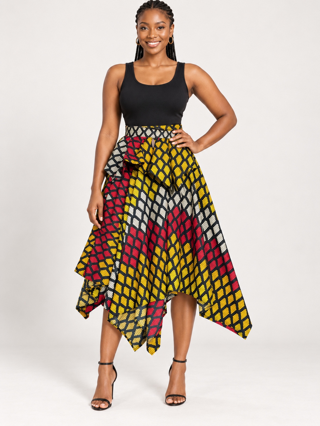 Heritage Diamond African Print Handkerchief Skirt