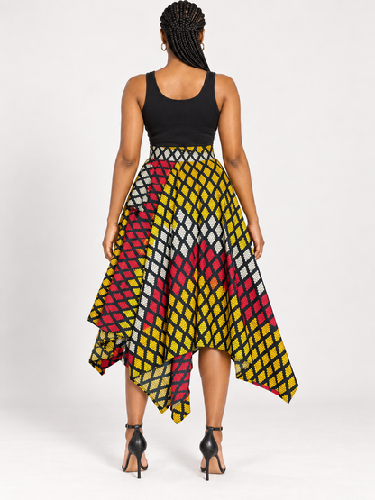 Heritage Diamond African Print Handkerchief Skirt