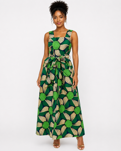 Green Ankara Maxi Dress
