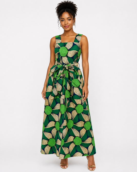 Green Ankara Maxi Dress