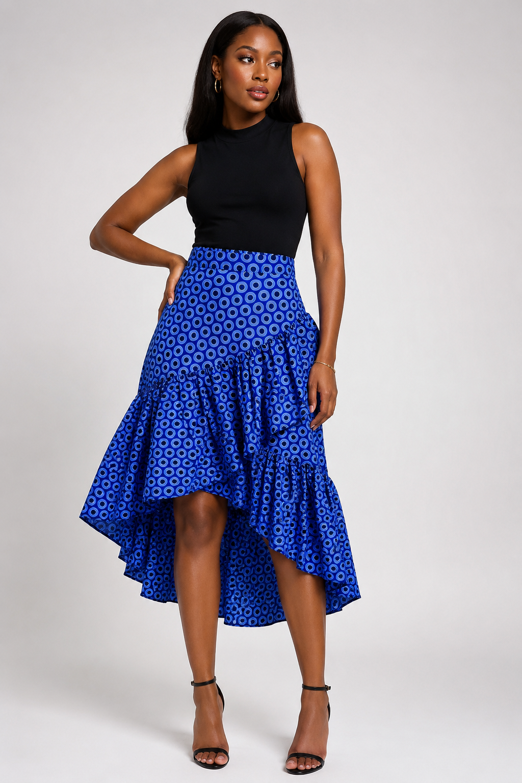 Sky Blue Shweshwe Print Wrap Skirt