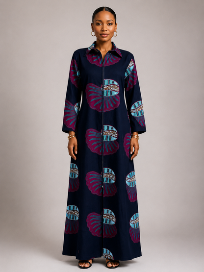 Amara Midnight African Print Dress