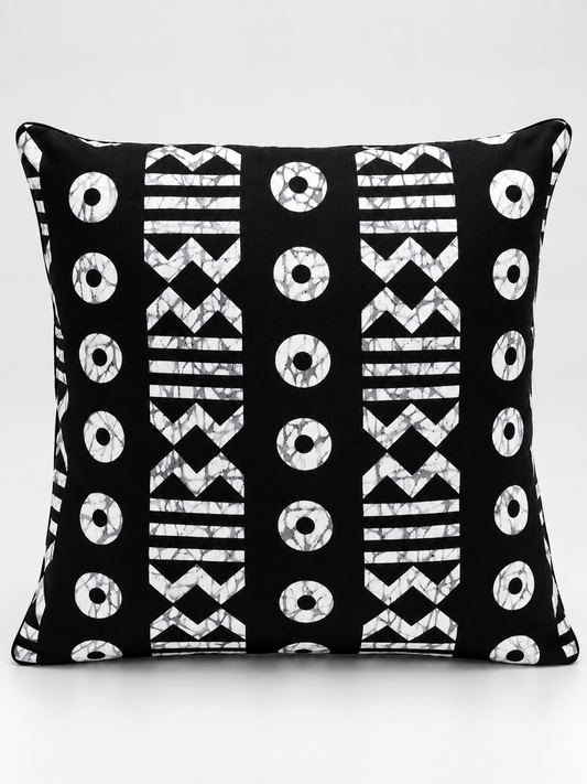 Monochrome Heritage African Print Cushion