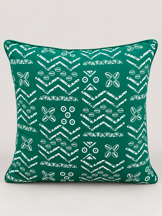 Emerald Heritage African Print Cushion