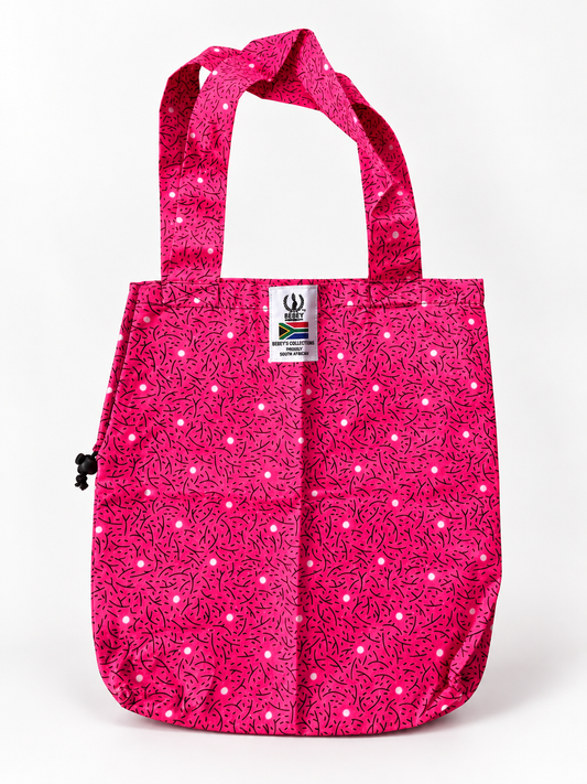 Pink Blossom African Print Tote Bag