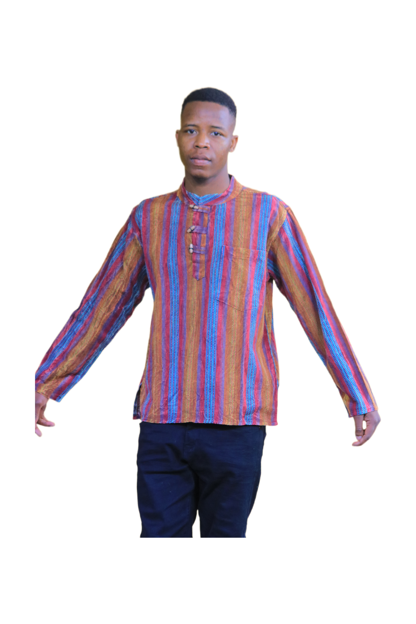 Men’s Tribal Stripe Cotton Shirt
