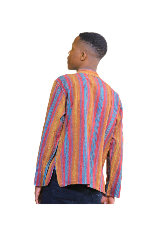 Men’s Tribal Stripe Cotton Shirt