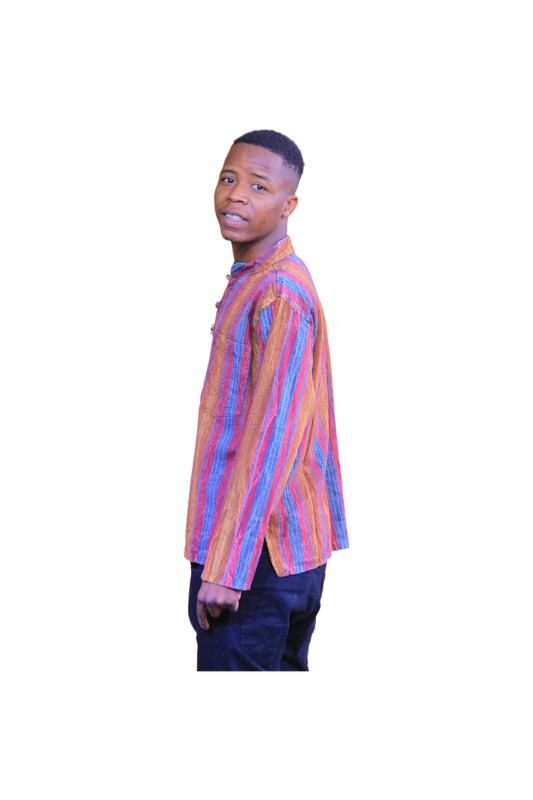 Men’s Tribal Stripe Cotton Shirt