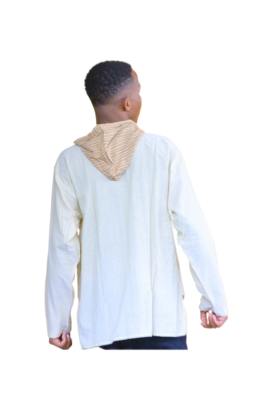 Men’s Natural Weave Hooded Top