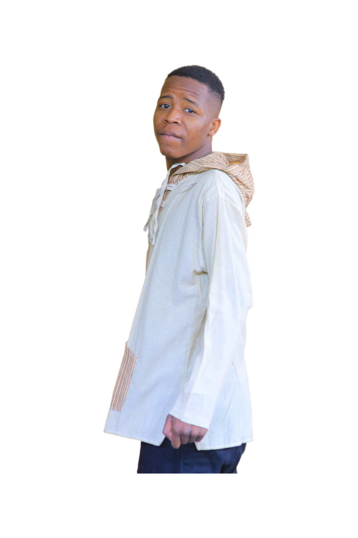 Men’s Natural Weave Hooded Top