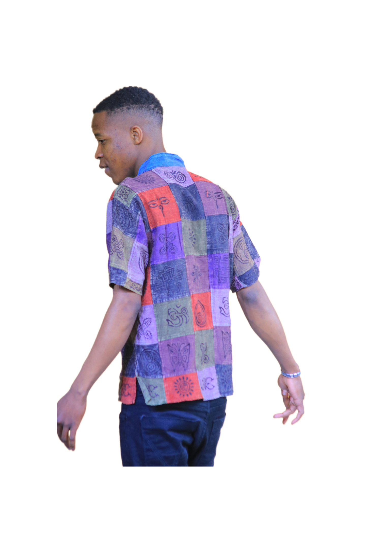 Men’s Patchwork Print Cotton Shirt