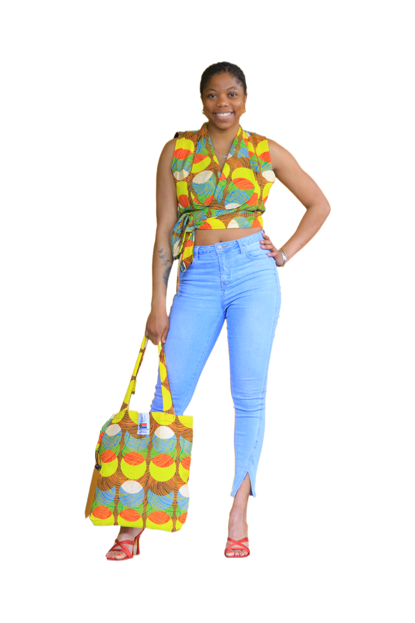 Ladies Ankara Wrap Crop Top