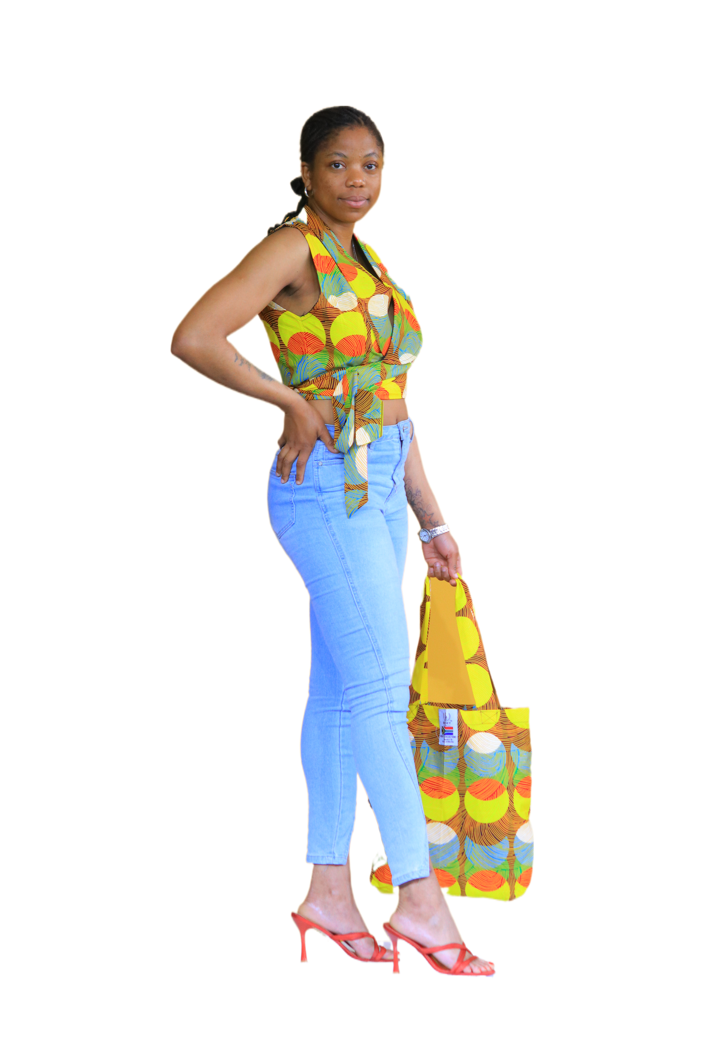Ladies Ankara Wrap Crop Top