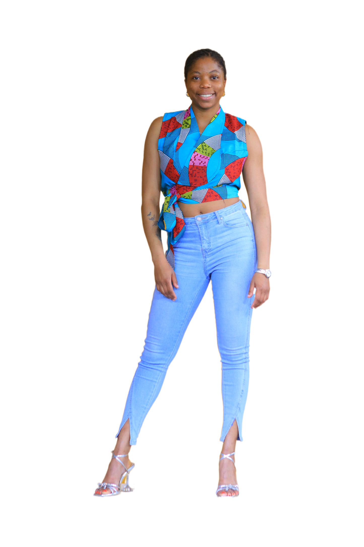 Ladies Ankara Wrap Crop Top