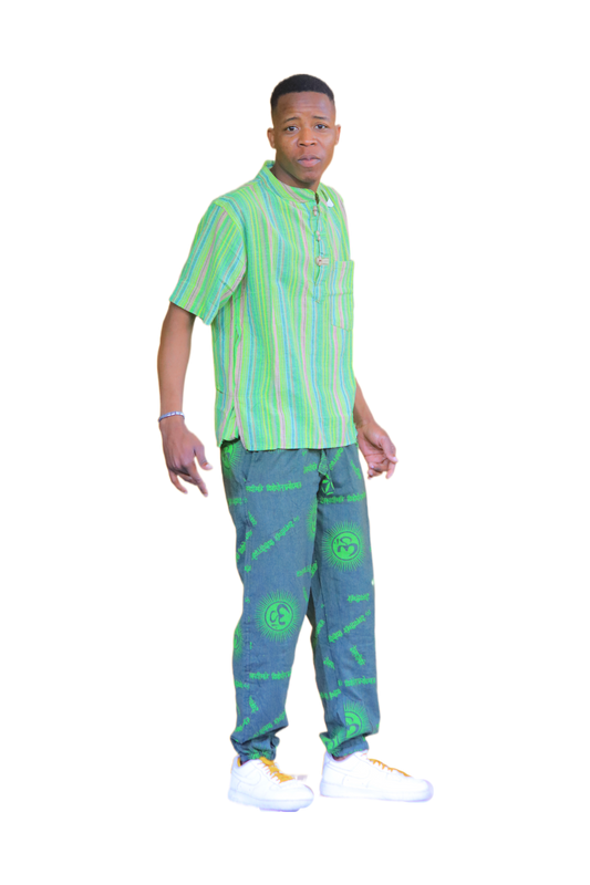 Green Stripe Top & Joggers Set