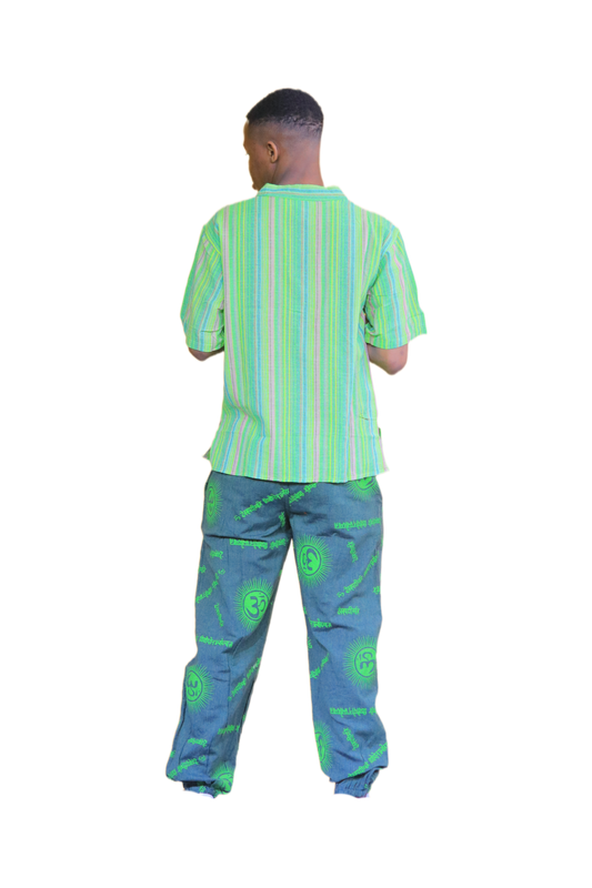Green Stripe Top & Joggers Set