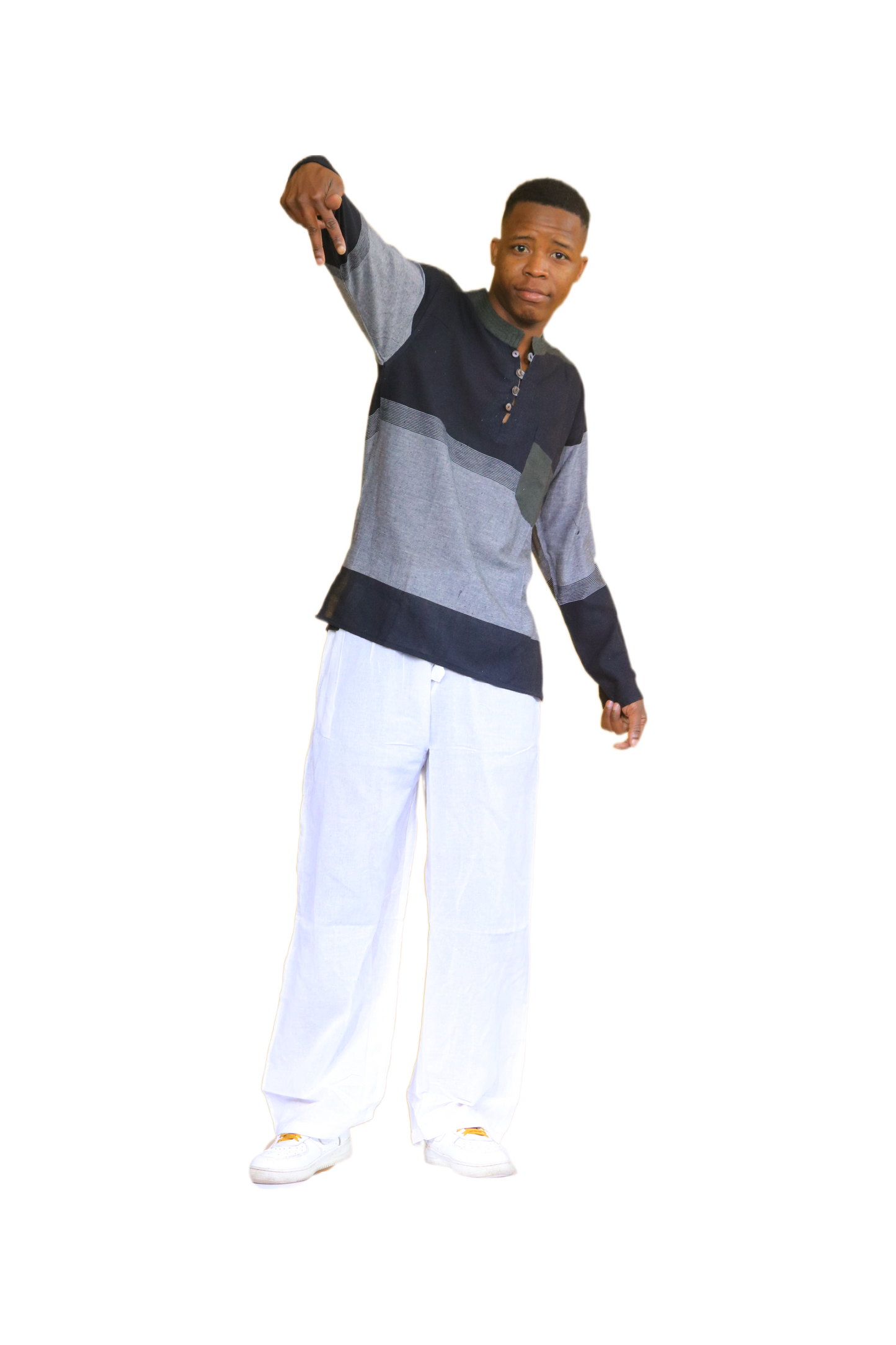 Men’s Black & Grey Long Sleeve Shirt & Jogger Pants Set