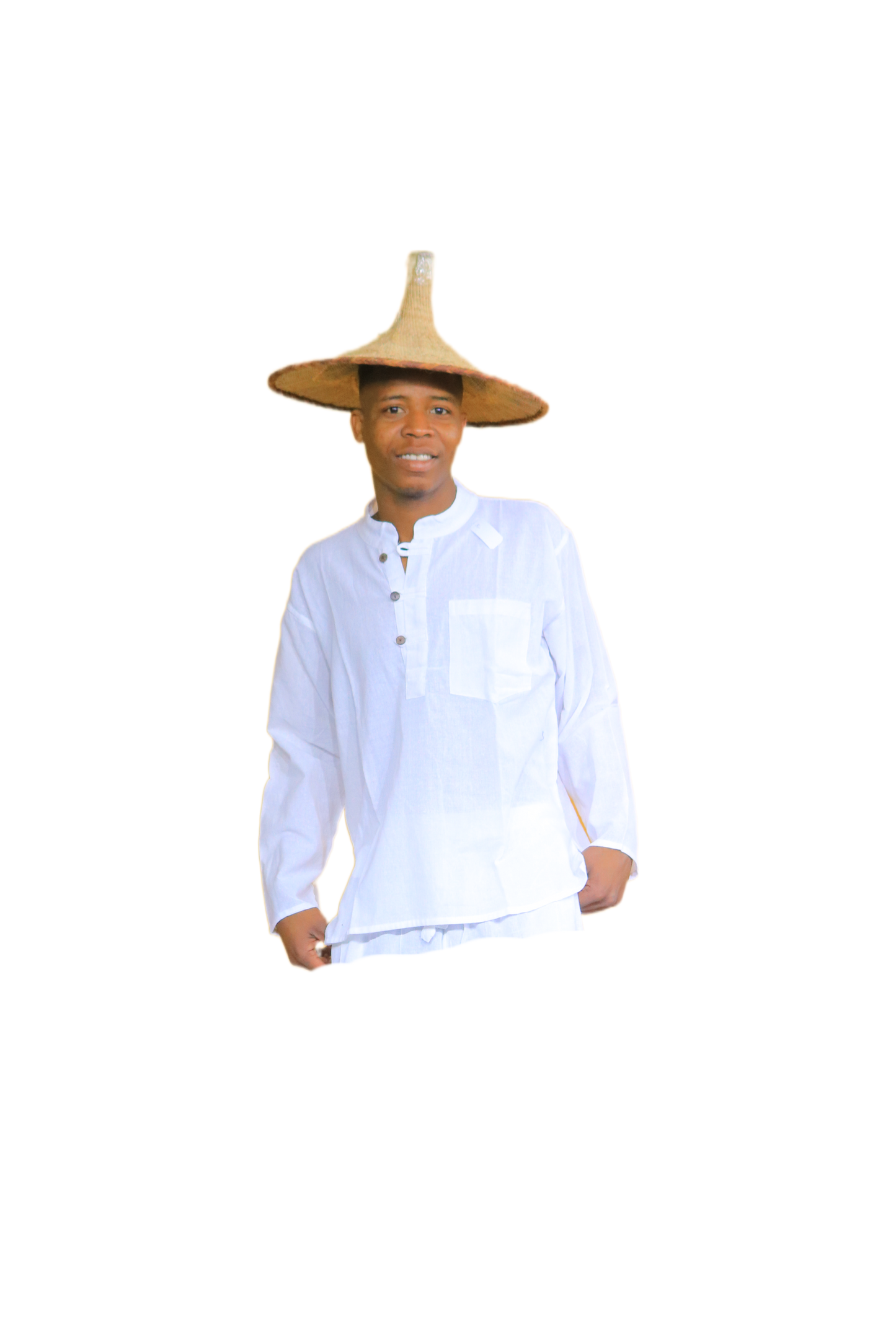 Men’s All White Long Sleeve Shirt & Jogger Pants Set