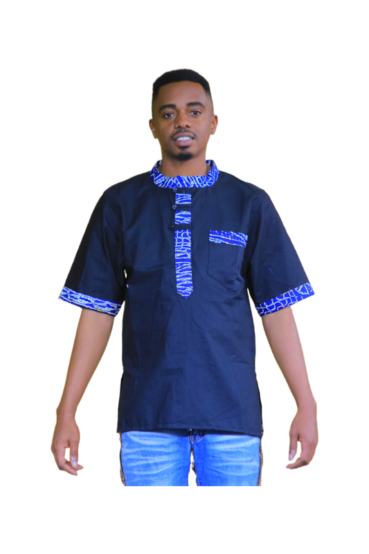 Men’s 3-Button Shweshwe Shirt