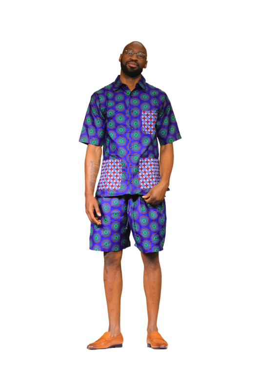Men’s Short Sleeve Shirt & Summer Shorts Set