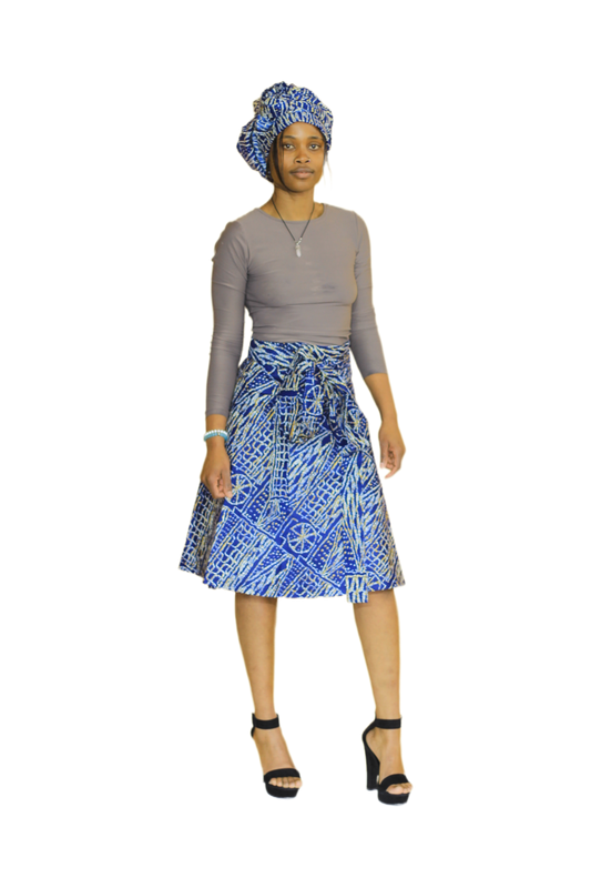 Ankara Royal Blue Skirt