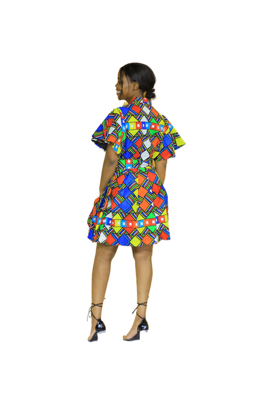 Ndebele Print African Shirt Dress – Bold Ankara Style