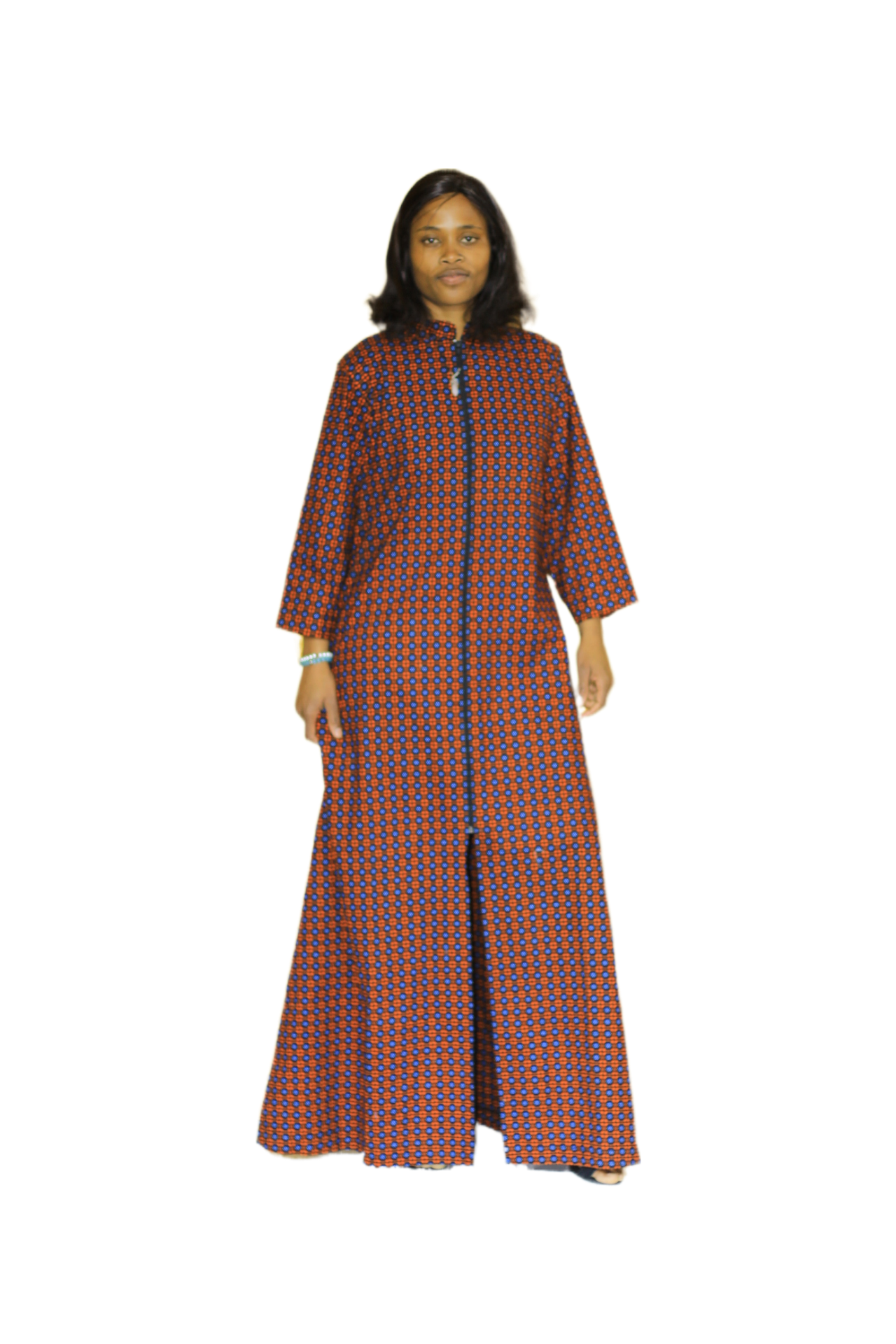 Ankara Long Zipper Dress