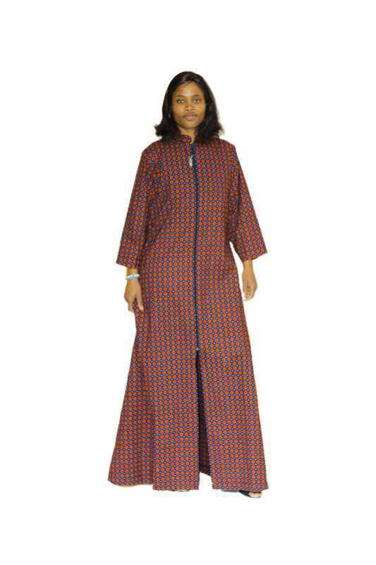 Ankara Long Zipper Dress