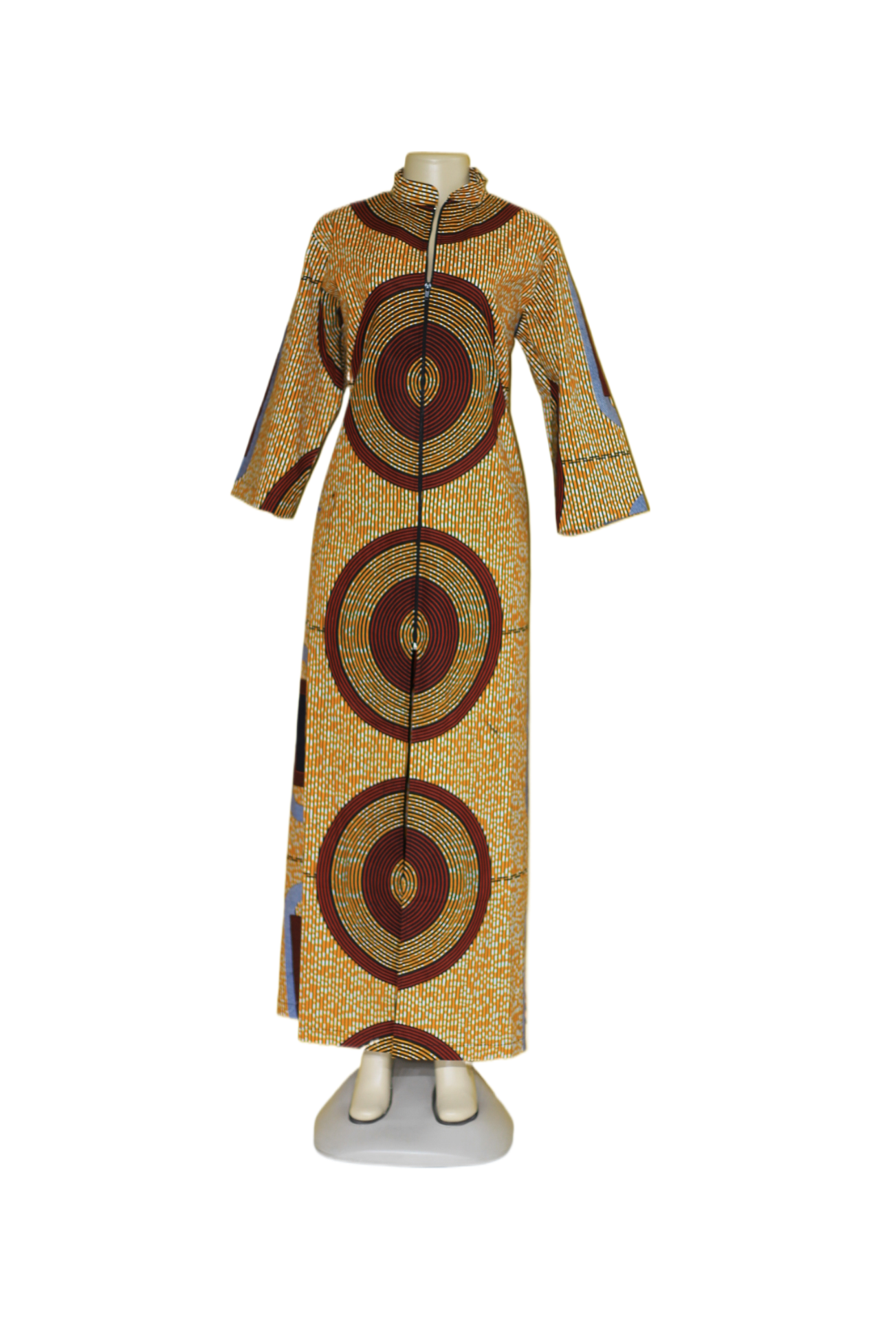 Ankara Long Zipper Dress