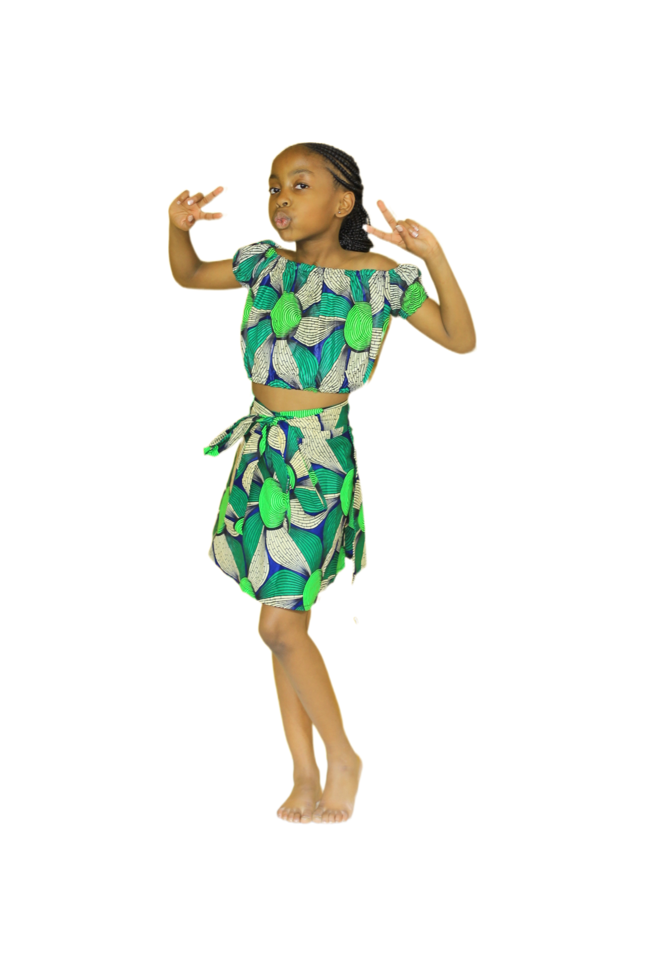 Vibrant African Print Two-Piece Set for Girls