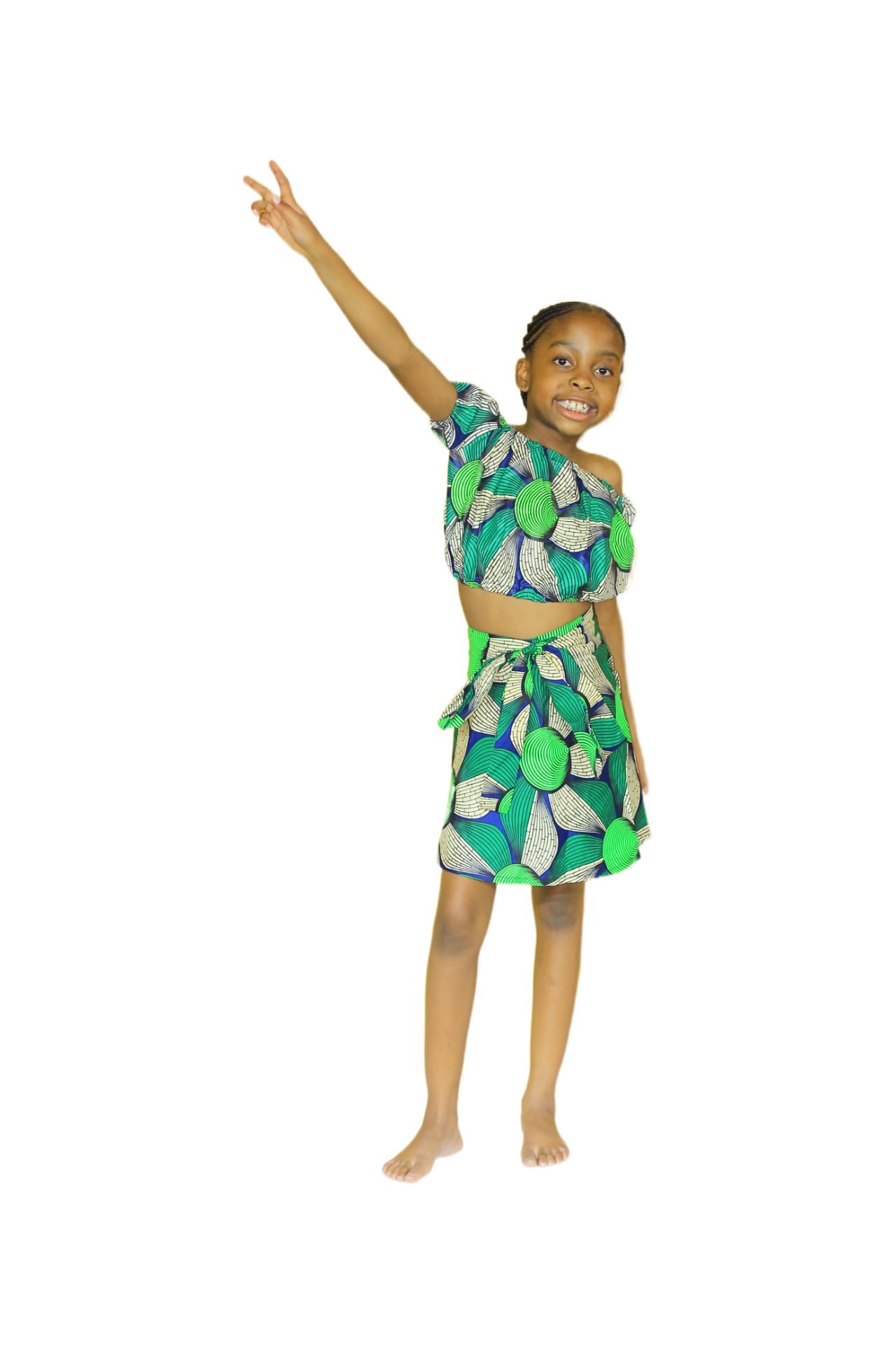 Vibrant African Print Two-Piece Set for Girls