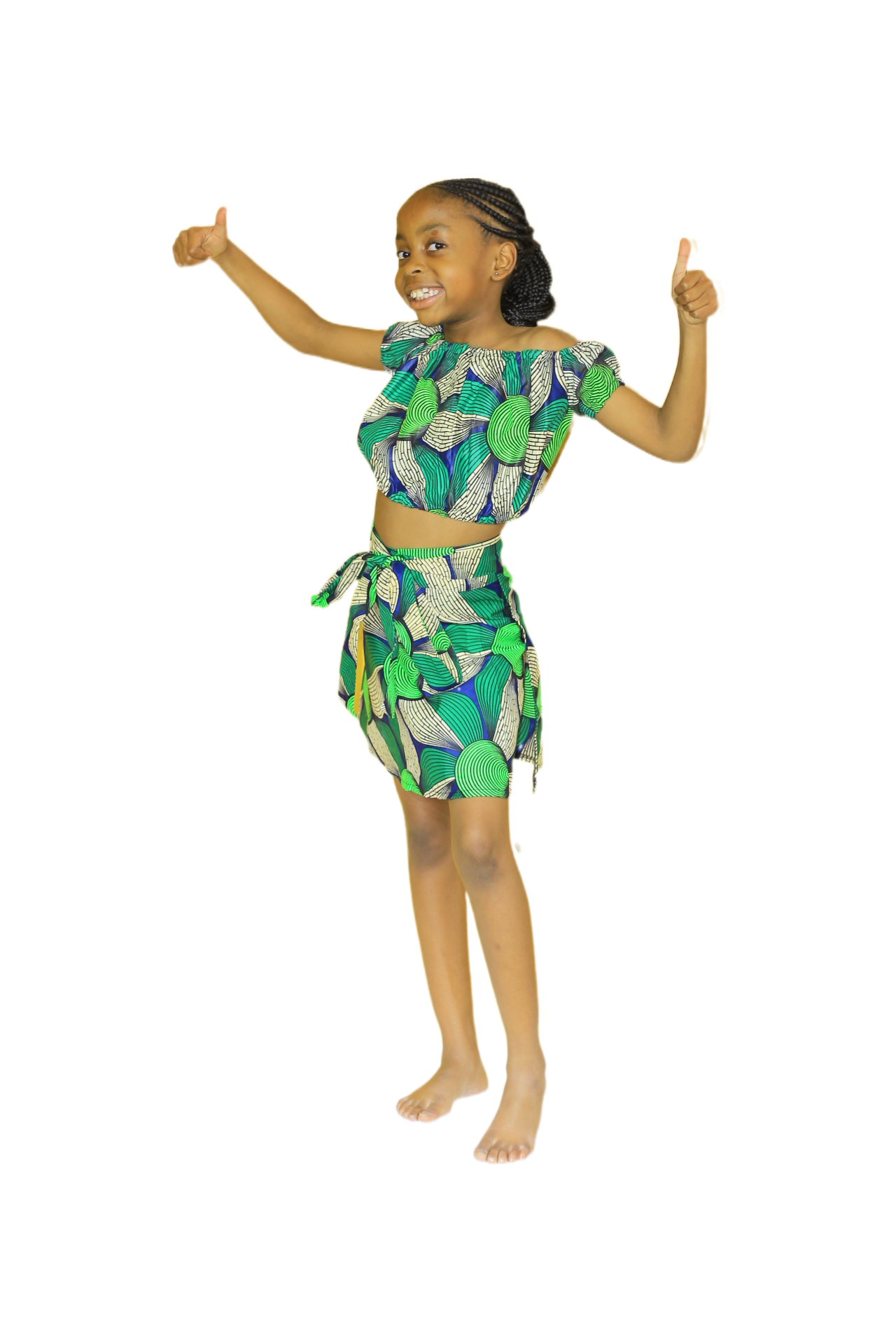 Vibrant African Print Two-Piece Set for Girls