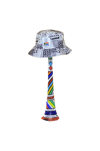 White/Black Print Bucket Hat