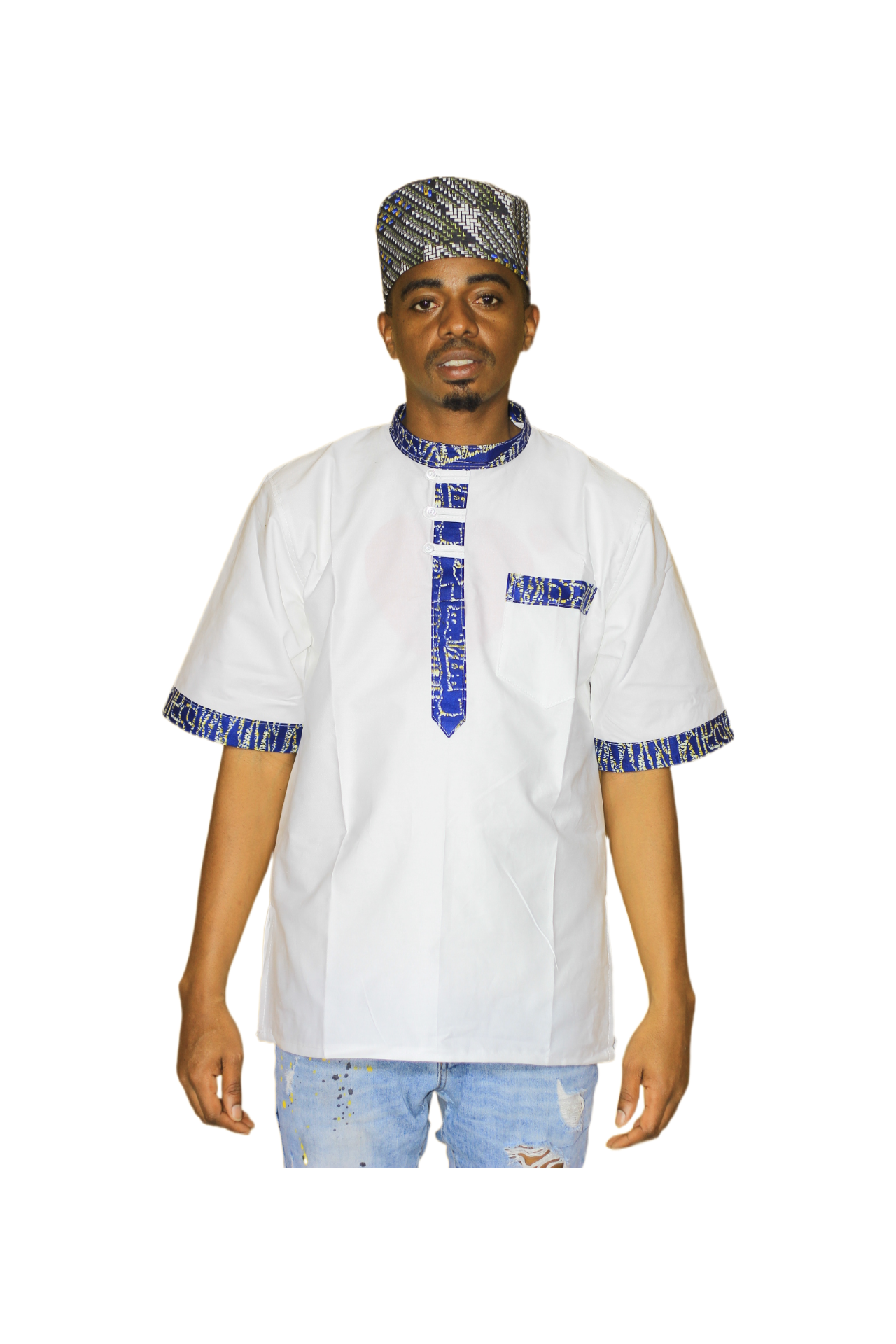 Men’s Ankara Trim Shirt