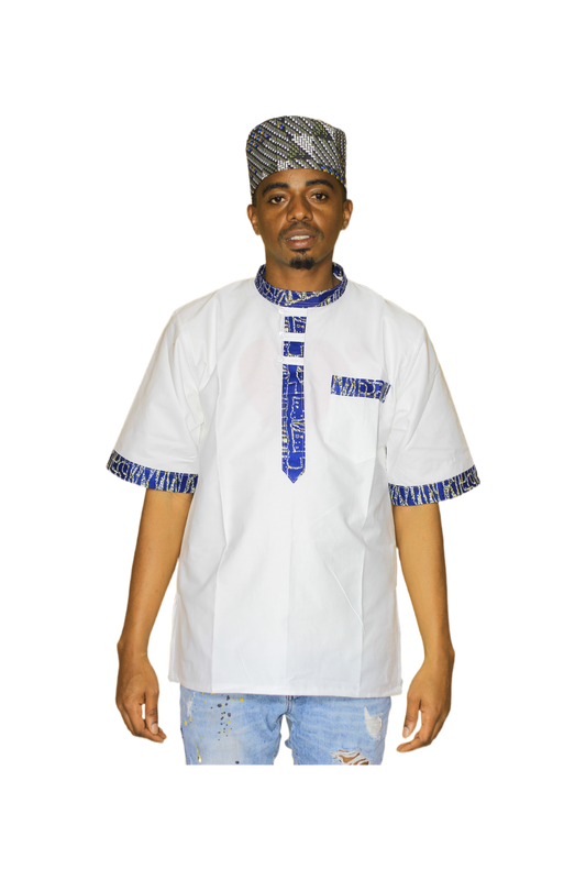 Men’s Ankara Trim Shirt