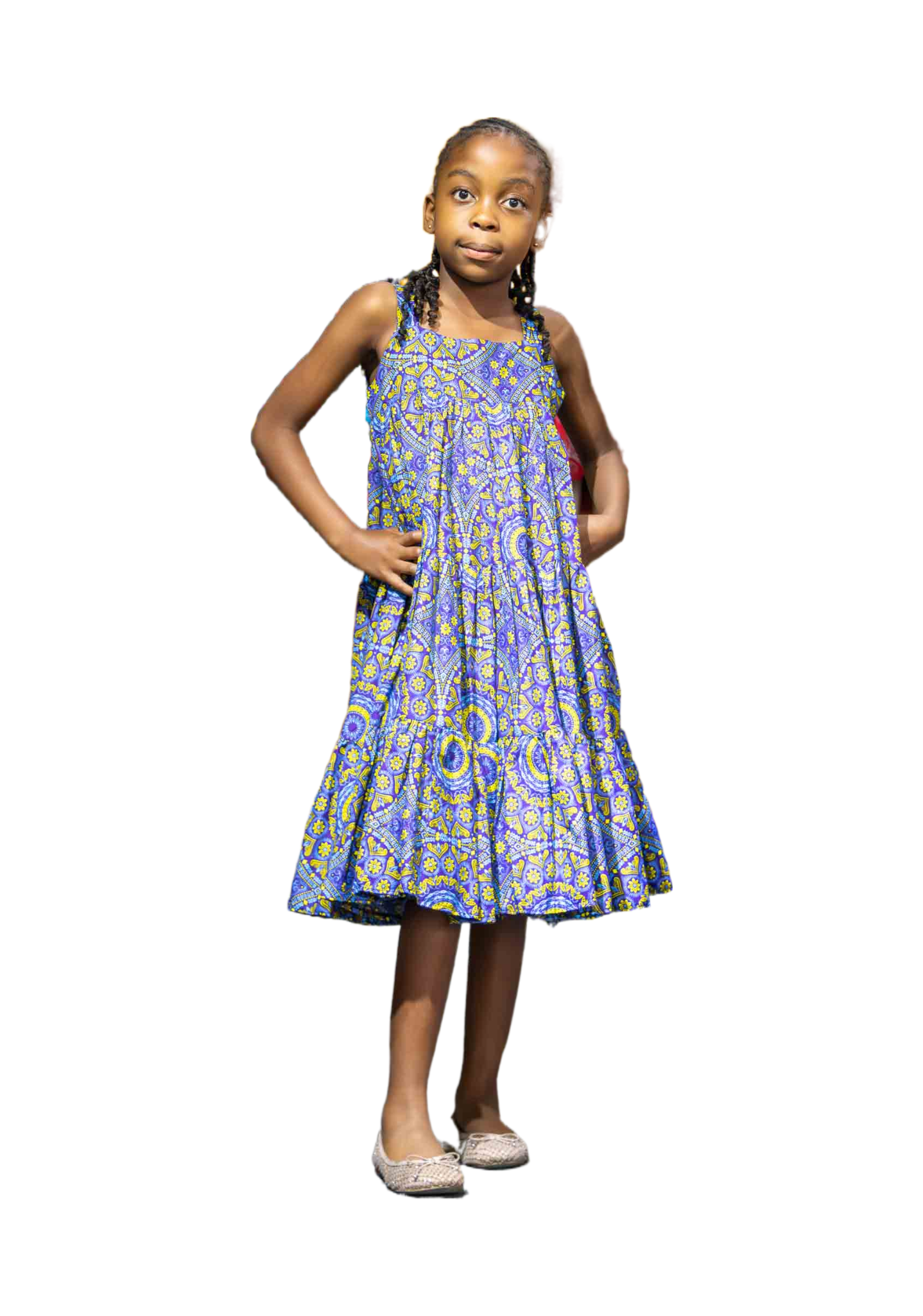 Girls' Playful Print Tiered Dress