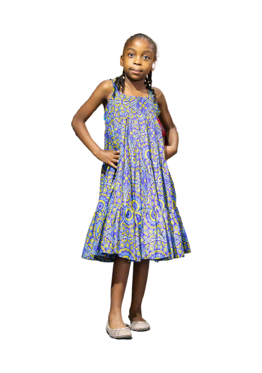 Girls' Playful Print Tiered Dress