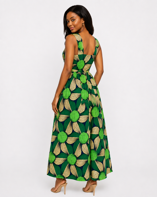 Green Ankara Maxi Dress